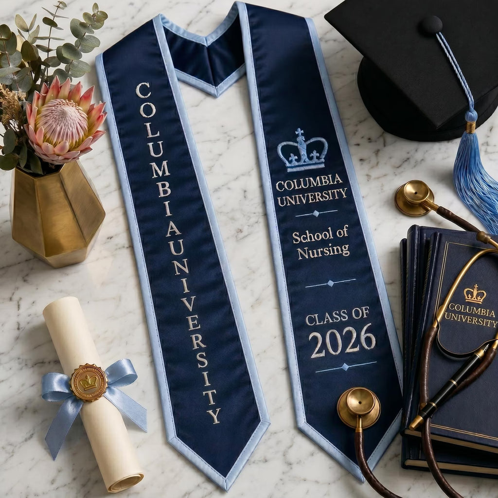 Custom Graduation Stole Class of 2026 | Personalized Nursing Sash for Graduates | First Generation Graduate Gift | Embroidered Regalia